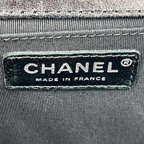 シャネル CHANEL ボーイシャネル バイカラー  ショルダーバッグ レザー ブルー×ブラック P11082