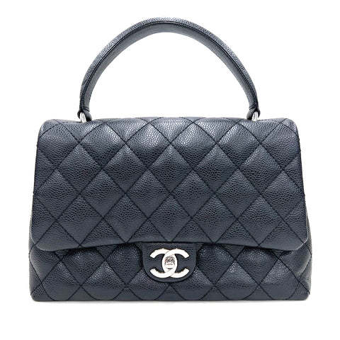 Chanel Chanel Cabia Type de type Skily Matrasse en cuir noir P11119