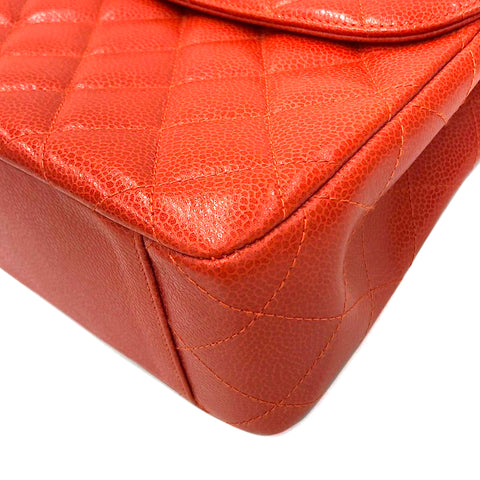 Chanel Chanel Cabia Skin Matrasse Coco Mark Umhängetasche Leder Orange EIT0282P11122