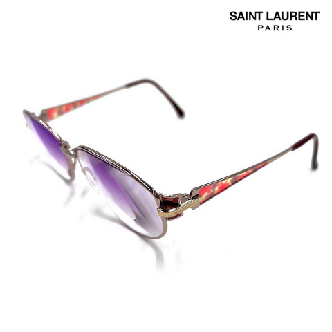 イヴ・サンローラン YVES SAINT LAURENT ロゴ サングラス ピンク系