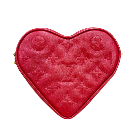 vuitton red heart bag
