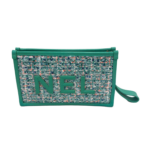 chanel green clutch bag