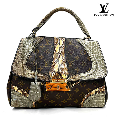 Louis Vuitton Missim Grand Ehe Bowling Handtasche Exotische x Monogramm Khaki P11826