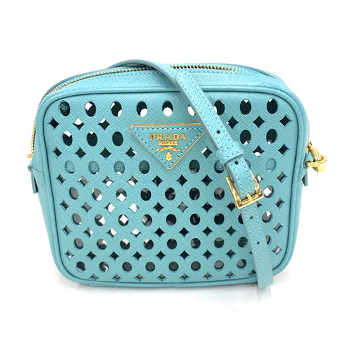 prada saffiano打肩袋浅绿色P11834