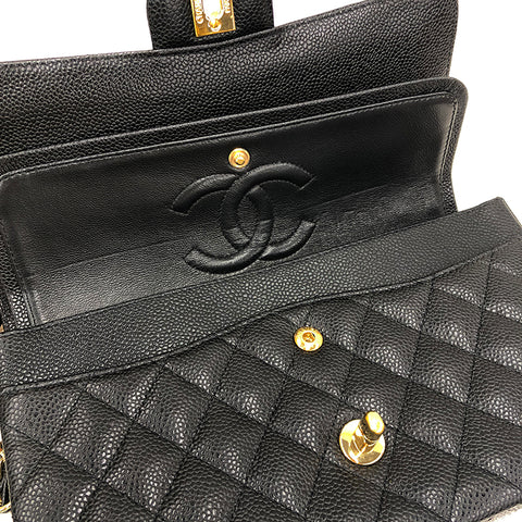 Chanel Chanel Cabia Haut Doppelklappe Umhängetasche Schwarz P11852