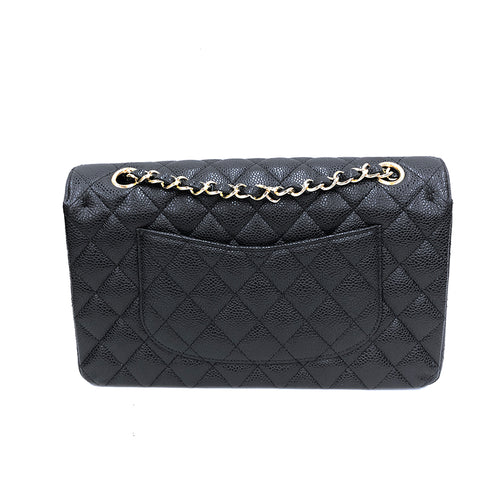 Chanel Chanel Cabia Haut Doppelklappe Umhängetasche Schwarz P11852