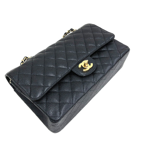 Chanel Chanel Cabia Haut Doppelklappe Umhängetasche Schwarz P11852