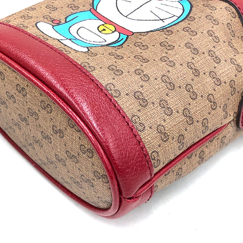 Gucci Micro GG Supreme Doraemon Bag Brown X Red P12043