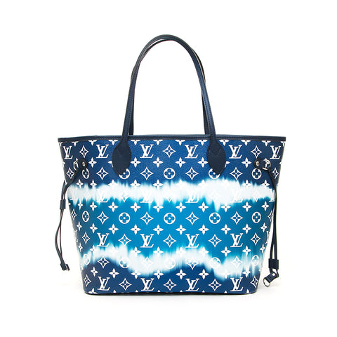 LOUIS VUITTON M45128 NEVERFULL MM ESCALE COLLECTION BLUE TOTE BAG