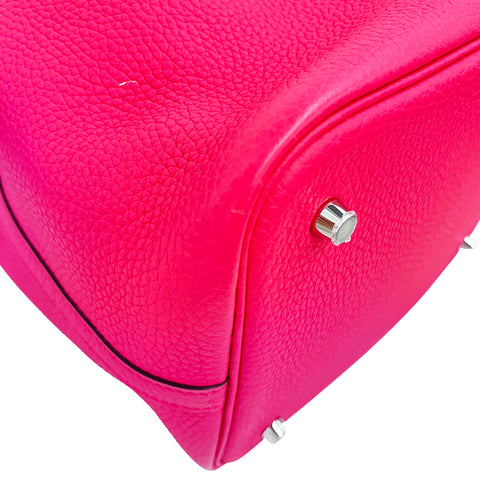 Hermes Hermes Picotan Lock MM Handbag D Gravé Rose rouge P12209