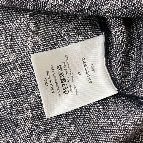 クリスチャンディオール Christian Dior STUSSY ステューシー コラボ ロゴ ニット ネイビー×ホワイト P12263