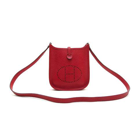 Hermes HERMES Evelyn TPM Shoulder Bag □H Engraved Red P12670