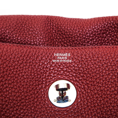 Hermes HERMES Lindy 34 2way shoulder bag □R engraved wine red P12689