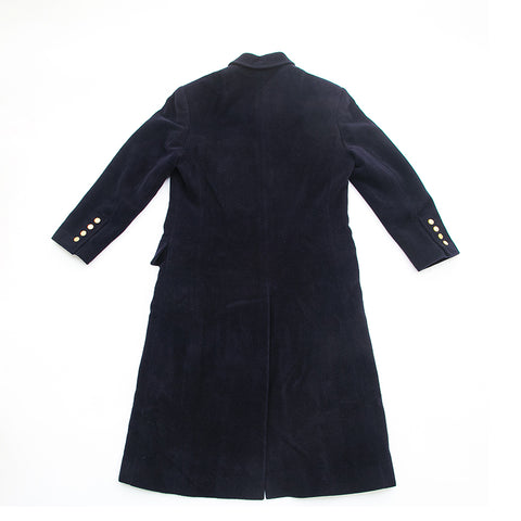 Chanel CHANEL Coco Button Wool Long Coat Navy P12713