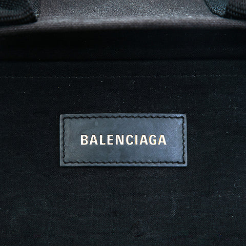 バレンシアガ BALENCIAGA ロゴ キャンバス ハンドバッグ ブラック P12726