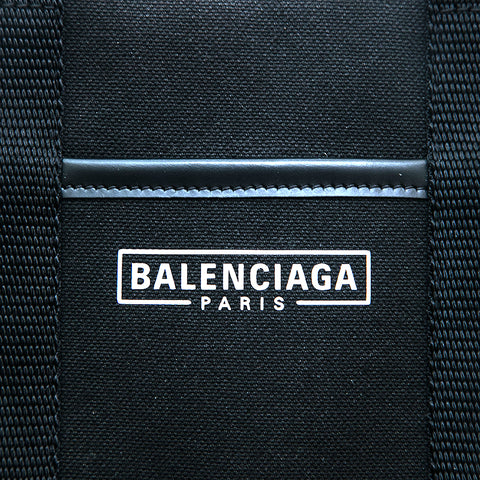 バレンシアガ BALENCIAGA ロゴ キャンバス ハンドバッグ ブラック P12726