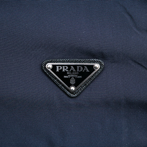 プラダ PRADA ステンカラー ナイロン ダウンジャケット ネイビー P12740
