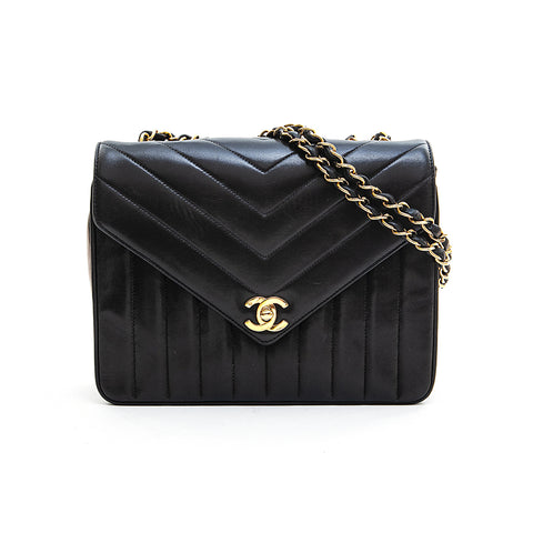 Chanel Mademoiselle Chain Shoulder Bag Black P12746