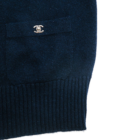 Chanel CHANEL Turn Lock Cashmere Cardigan Navy P12760