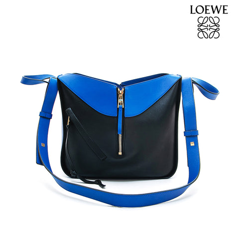 Loewe Loewe中型Hmmock 2way肩带黑色X蓝色P12762