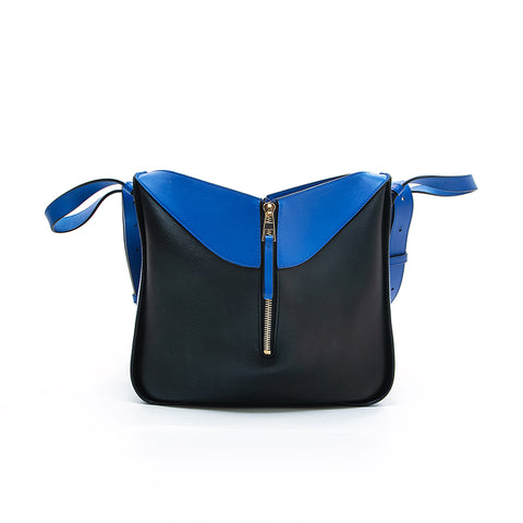 Loewe Loewe中型Hmmock 2way肩带黑色X蓝色P12762