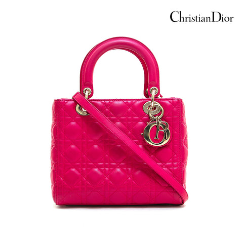 克里斯蒂安·迪奥（Christian dior Christian Dior Lady dior Kanage）2Way手提包粉红色P12764
