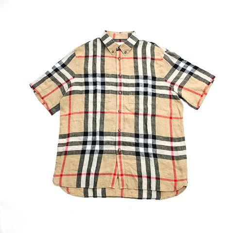 バーバリー BURBERRY ノバチェック  半袖シャツ ベージュ P12768