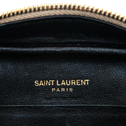 Saint Lampuri Saint Laurent Paris徽标边缘迷你肩袋香槟金色P12795