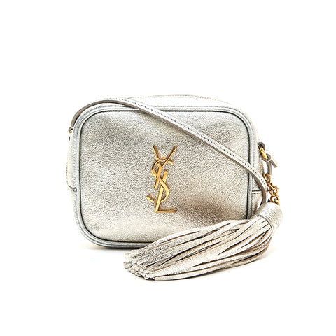 圣劳伦特·巴黎圣洛朗·巴黎徽标边缘迷你肩袋香槟金色P12795