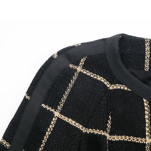 Chanel Chanel Tweed Keine Farbjacke Schwarz EIT0811P12802