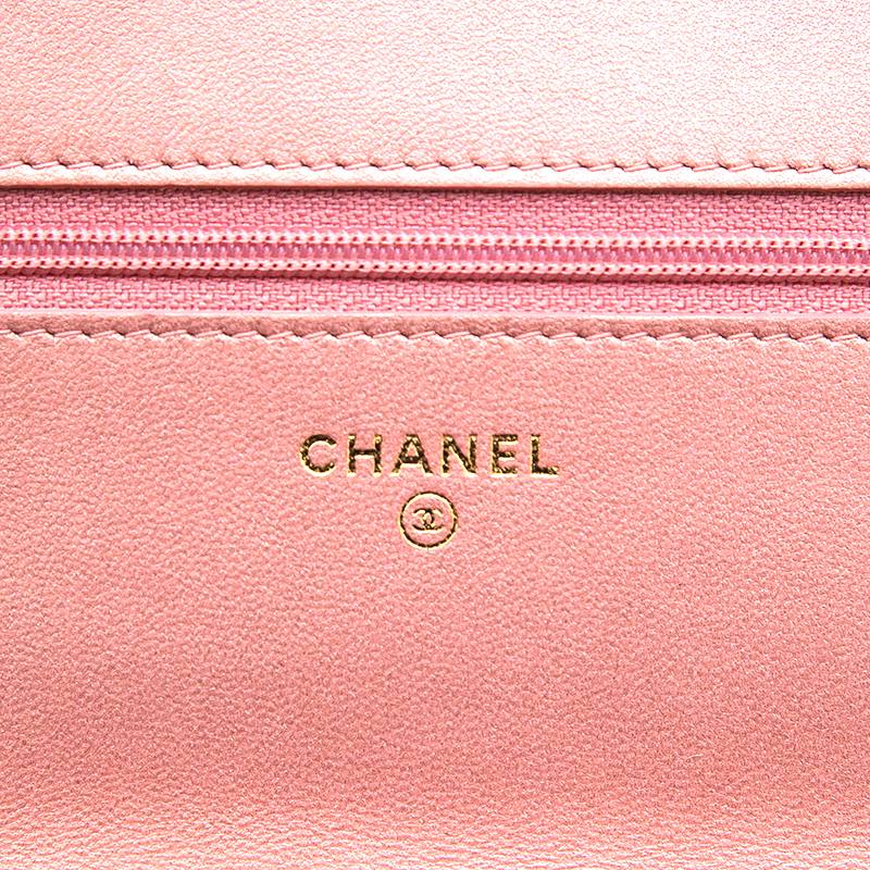 シャネル CHANEL エキゾチックレザー ラメ チェーンウォレット