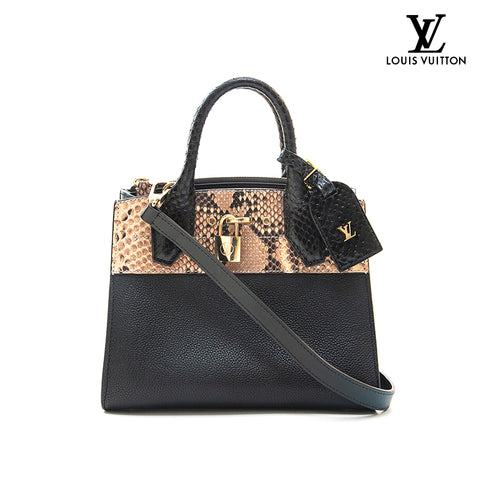 路易威登城市蒸锅迷你手提包外来皮革黑色P12851