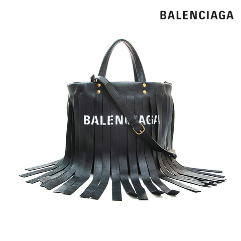 約12cmショルダーバレンシアガ BALENCIAGA フリンジ 2WAY ハンドバッグ ...