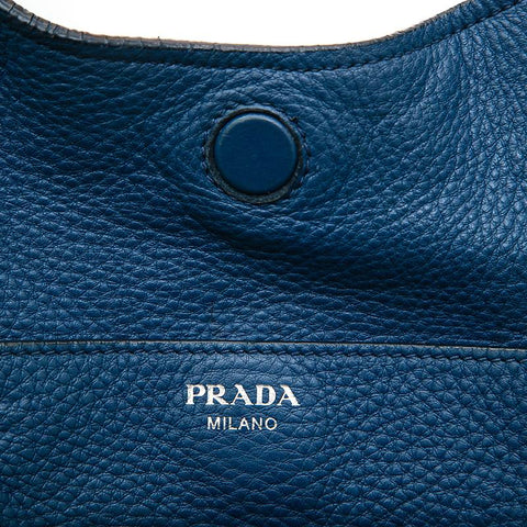 プラダ PRADA レザー ワン ショルダーバッグ ブルー P12861