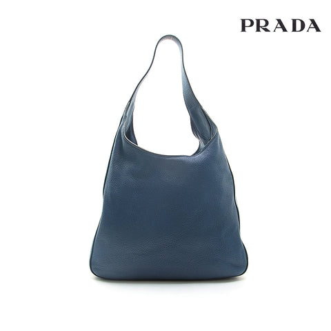 Prada Leder ein Umhängetasche Blau P12861