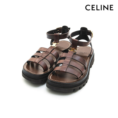 Céline Claire Triomphe Gladiator Sandales Chunky Brown P12866