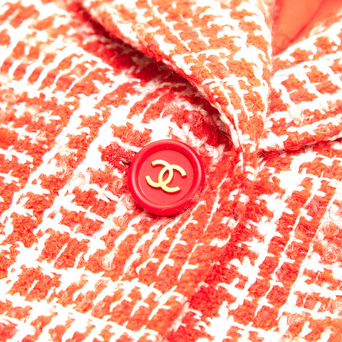 Chanel Chanel Coco Button Tweed Jacke Red P12879