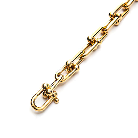 Tiffany Tiffany & Co. Große AU750 Link Armband Gold P12892