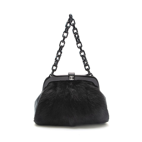 Chanel Chanel Lapinfurgaguchi Placheen Handbag Black P12913
