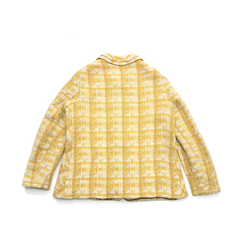 Chanel CHANEL Chidori Pattern Tweed Jacket Skirt Setup Yellow P12918