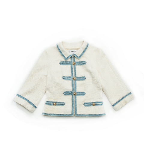 Chanel CHANEL Coco Totan Bicolor Tweed Jacket White X Blue EIT0829P129 –  NUIR VINTAGE
