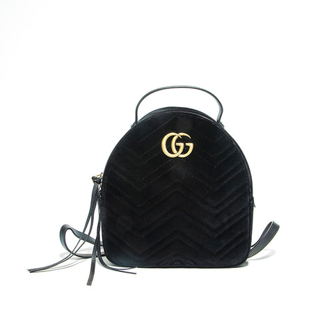 Gucci Gucci GG Marmont Velvet Bucky Daypack Black P12929