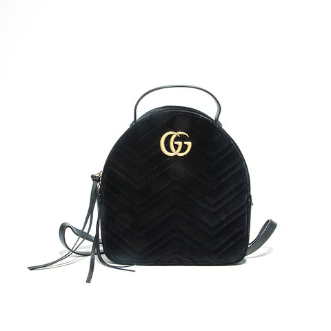 Gucci GG Marmont Velvet背包/黑色P12929