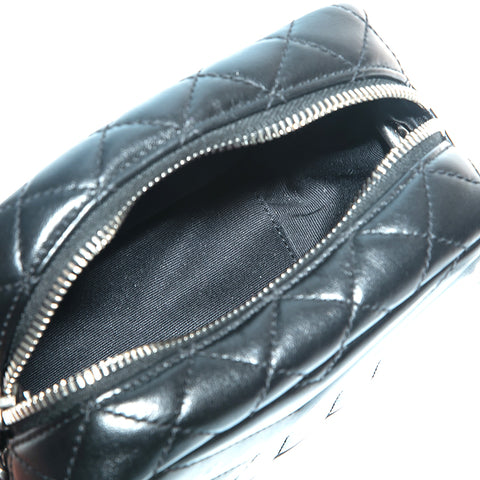 Saint Lantern Saint Laurent Paris Leather Chain Shoulder Bag Black P12939