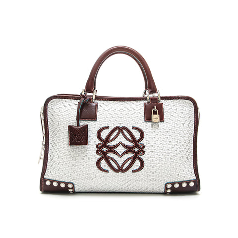 Loewe Amazona网状手提包白色P12940