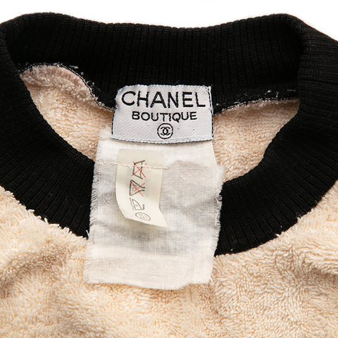 Chanel Chanel Bicolor Coco Mark Stapel Tops Pullover Beige x Schwarz P12942