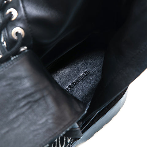 Balenciaga BALENCIAGA Lace -up Logo Fabric Boots Black P12997