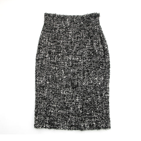 クリスチャンディオール Christian Dior ウール ツイード ロング スカート ブラック P13010