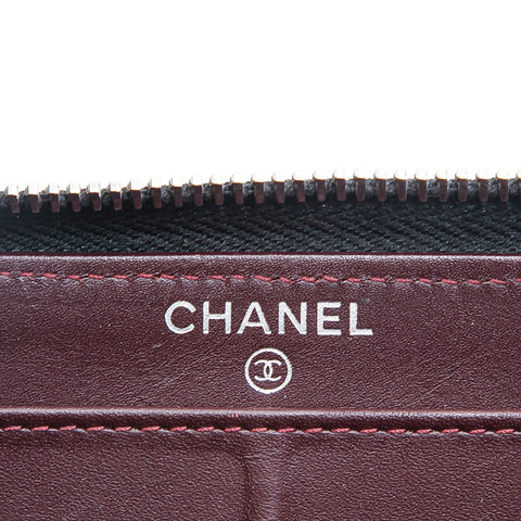 Chanel CHANEL Caviar Skin Matrasse Long Wallet Black P13013