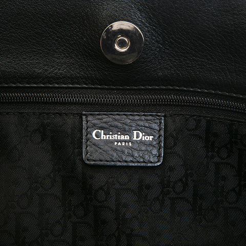 クリスチャンディオール Christian Dior カナージュ レザー ハンドバッグ ブラック P13016